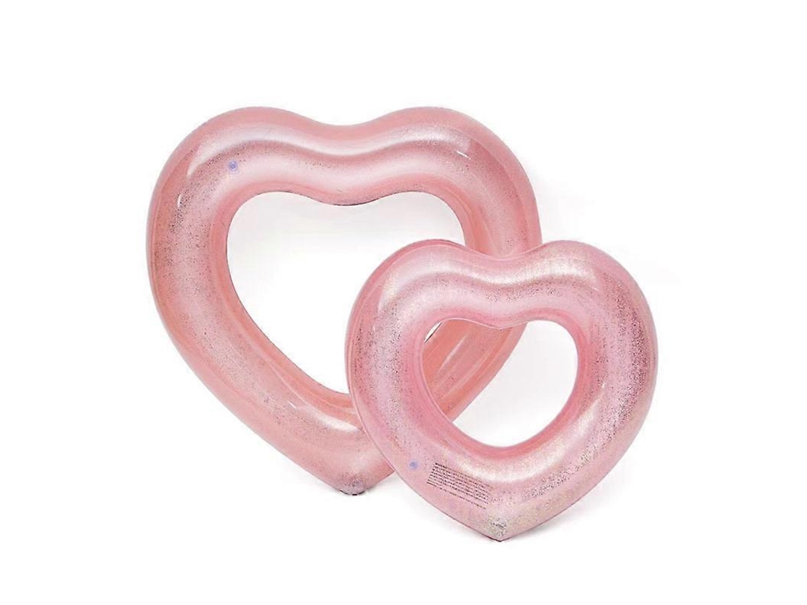 Anillos De Natación Inflables En Forma De Corazón Dulce, Círculo De Natación Rosa Rojo Wiuos