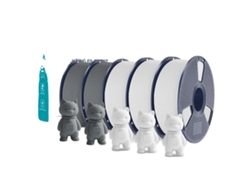 Filamento 3D, 1,75 mm de diámetro, PLA ecológico, 2 grises, 3 blancos OEM