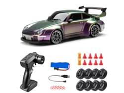Coche Teledirigido De Alta Velocidad 4x4 A Escala 1/24 Con Luces Led Y Control Remoto De 2.4ghz (colorido) Gertiz