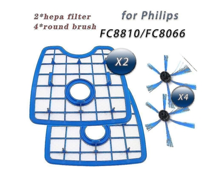 Accesorio Aspiradoras Compatibilidad Universal 6Pcs/Set Pun 4Round 2 Filter PHILIPS Robot Fc8066 Fc8820 Fc