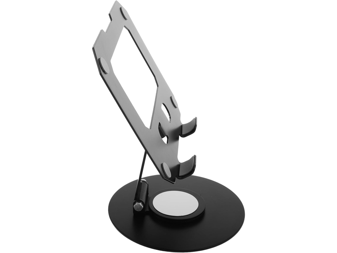 Soporte Metálico Para Teléfono Con Rotación De 360° Y Ajuste De Altura, Compacto Para Escritorios, Tabletas Y Más.