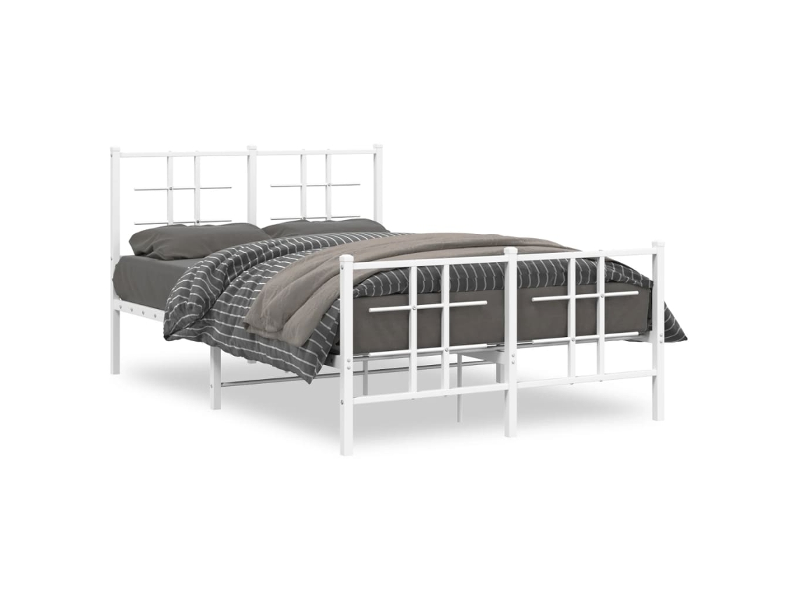 Maison Exclusive - Estructura Cama Sin Colchón Con Estribo Metal Blanco 120x200 Cm
