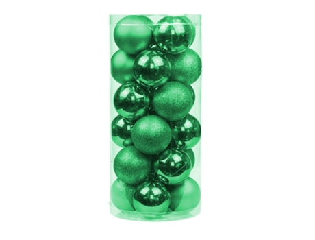 24 piezas de adornos de bolas de Navidad inastillables de 3 cm para la decoración del árbol de Navidad, verde oscuro 3 cm