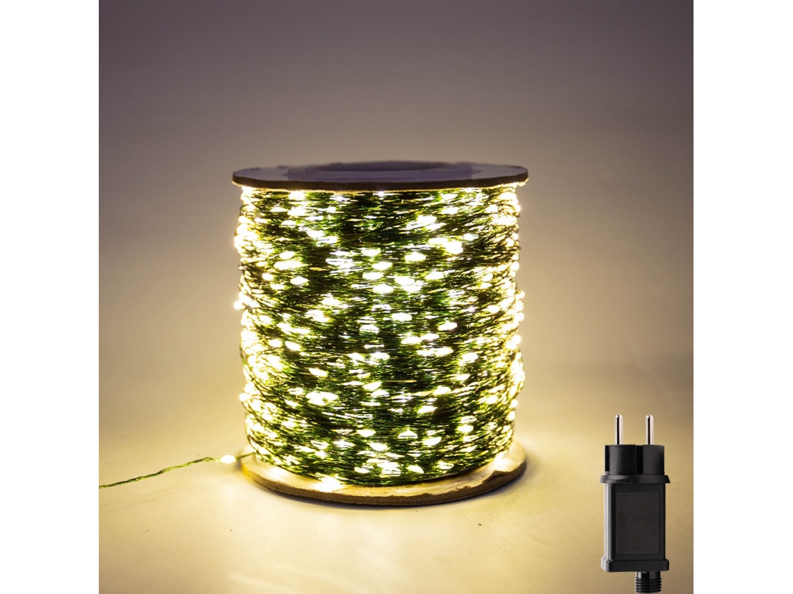 Cordão de Luzes Led Verde, Mini Luzes Led À Prova D'água MDUG (20.000 Leds Brancos Quentes)