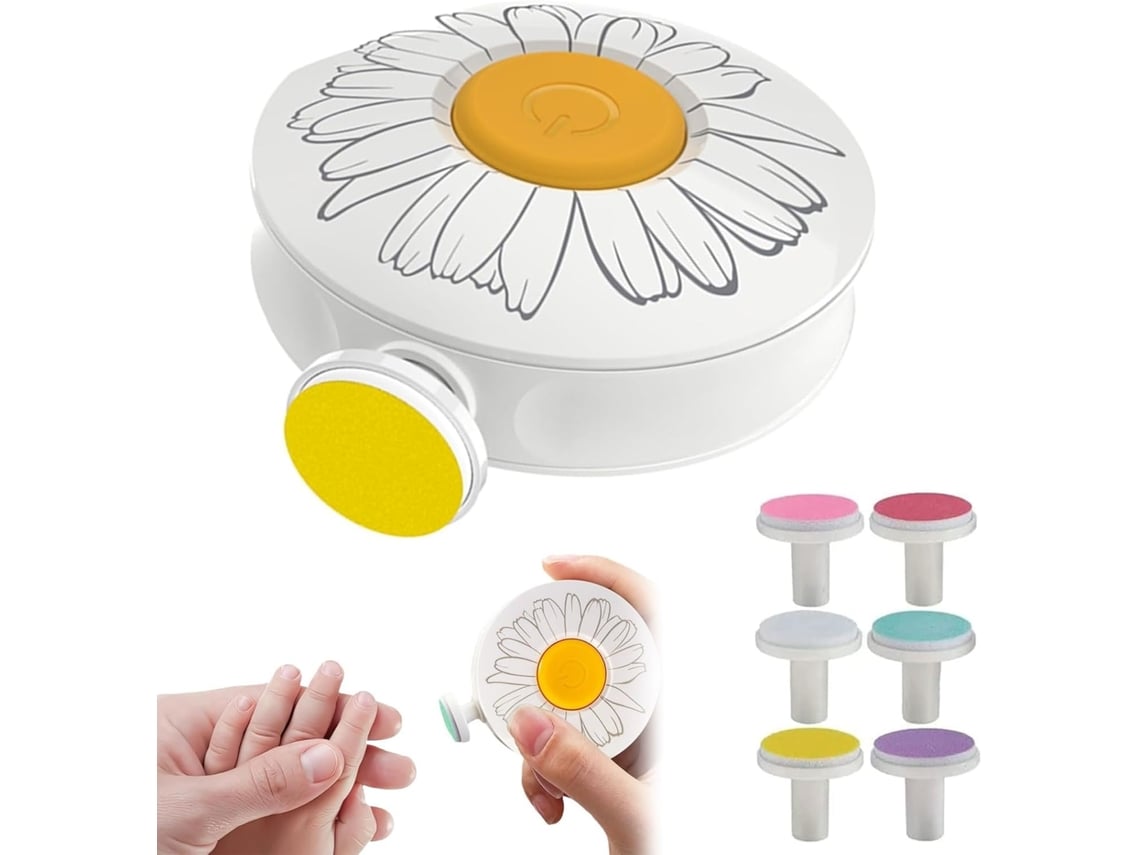 Lixa De Uñas Eléctricas Infantiles Blanca Con 6 Cabezas, Segura, Para Niños/adultos