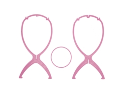 Soporte Plegable De Peluca Rojo Rosa Para Viajes, Hogar Y Salones De Belleza