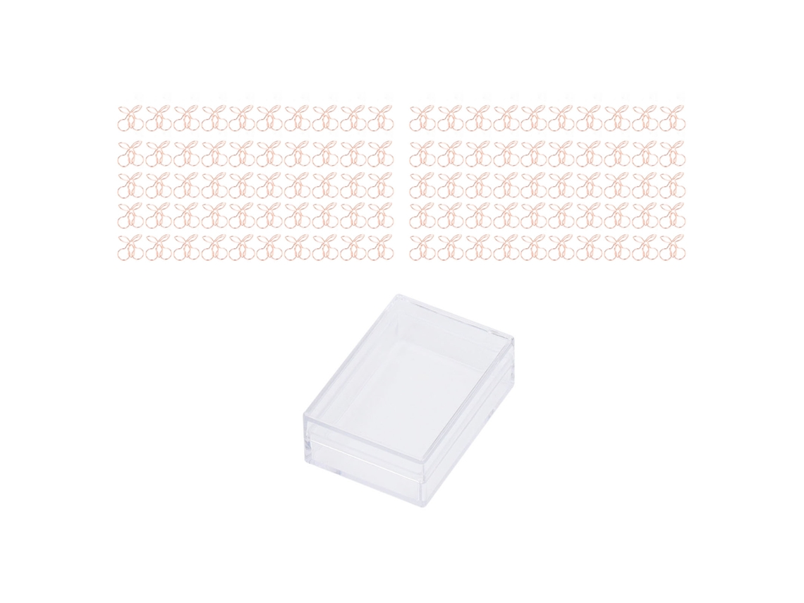 100 Clip De Papel De Metal Dorado Rosa Electrolítico Bonito Portátil Práctico Caja Para Oficina Cereza