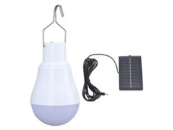 Rebe-bombilla Solar Con Panel Led, Batería 500mah, Gancho, Luz Blanca Para Emergencias, Camping Y Tiendas