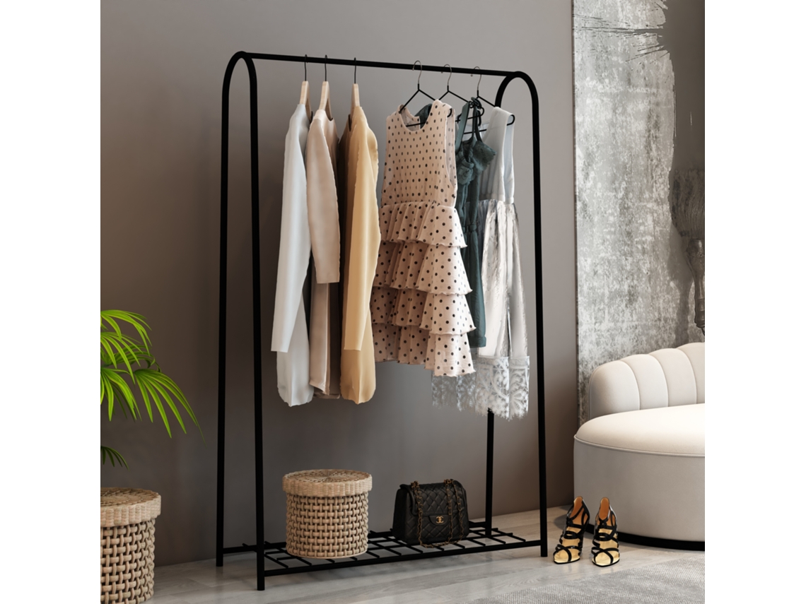 Perchero [EN.CASA] (Negro - Metal - 144,5 x 89 x 32,5 cm)