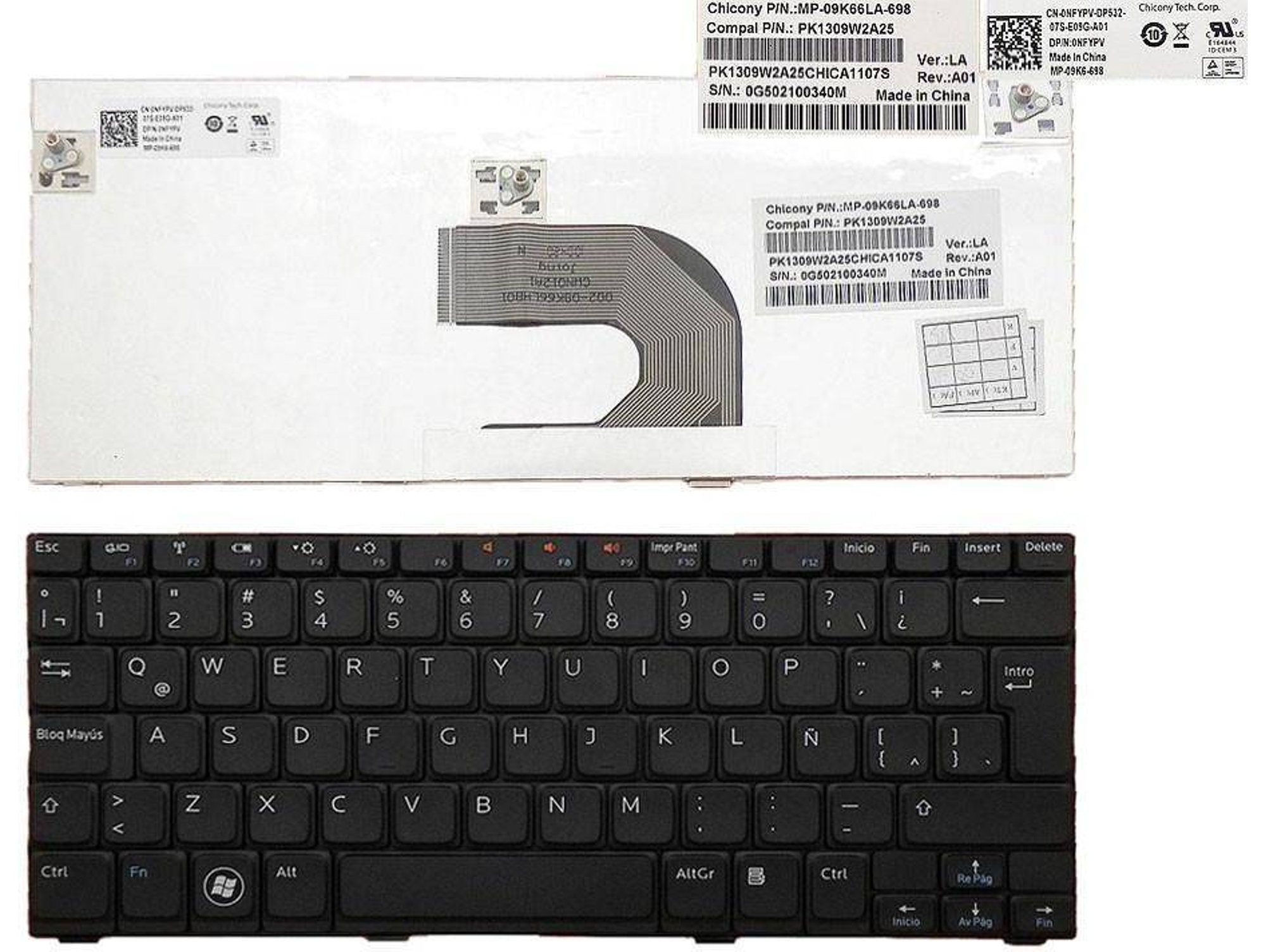 Teclado para Portátil Dell Inspiron Mini 10 1012 1018