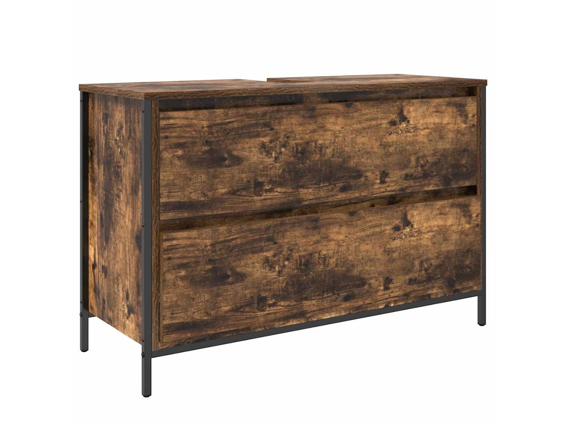 Maison Exclusive - Mueble De Baño Con Lavabo Y Cajones Roble Ahumado 90x34,5x60 Cm