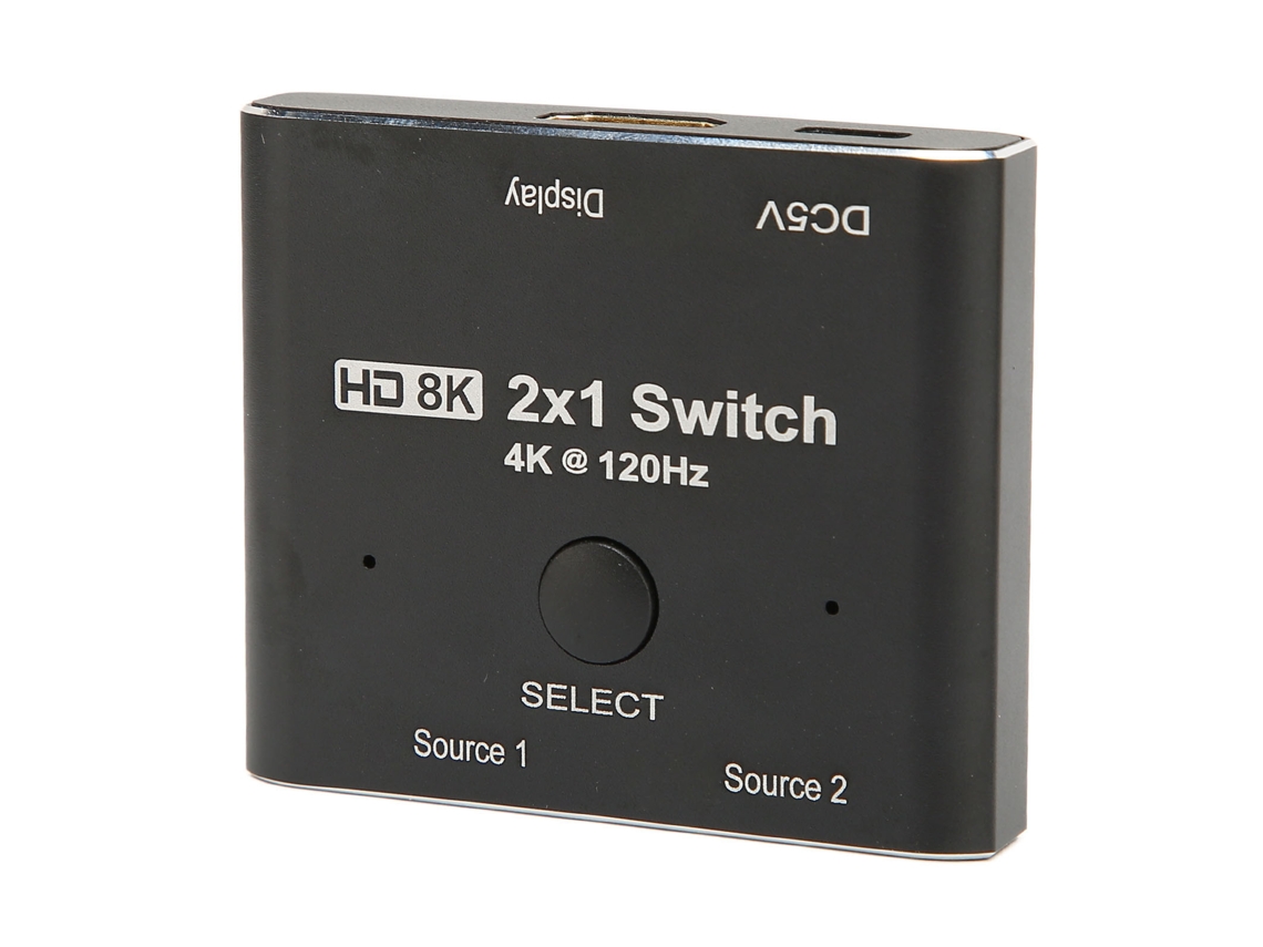 Conmutador Hdmi 2.1 De 2 Vías, 8k 48 Gbps, Aluminio, Para Xbox Ps5 Con Resolución 4k 120 Hz, 1080p 240 Hz