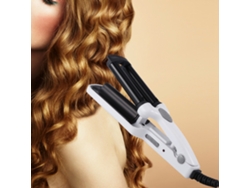 Rizador De Pelo Portátil Mini De 3 Barras Con Calentamiento Rápido Para Peinados (blanco)