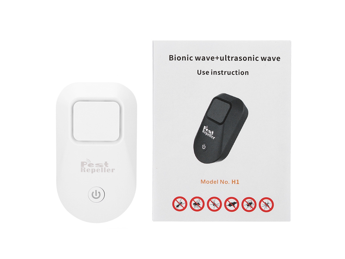 Repelente ultrasónico multifuncional para ratones, mosquitos y cucarachas (90-250 V CA, enchufe británico)