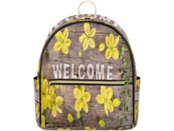 Mochila de madera Tropicallife con estampado floral primaveral, impermeable.