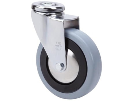 Rueda giratora agujero m12 20a200cp-pgab poliamix-goma gris eje bolas ALEX