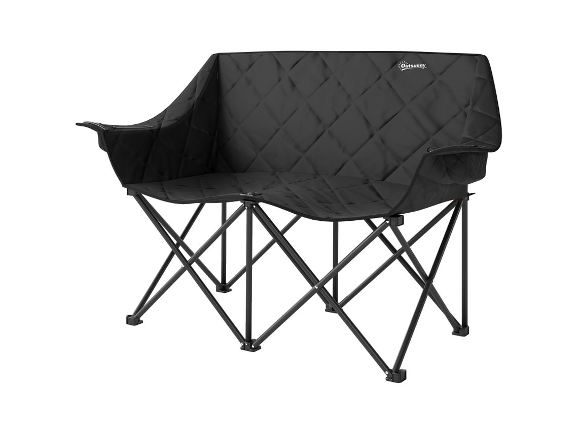 Silla de camping doble con 2 plazas, bolsa térmica y bolsa de transporte, soporta hasta 250 kg.