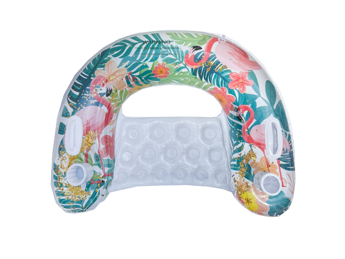 Silla Inflable Para Piscina Con Portavasos Y Respaldo Juguete Para Fiestas En La Piscina Con Forma De Flamenco Siurn