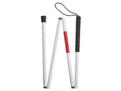 Bastón plegable portátil de aleación de aluminio, 1 unidad (blanco)