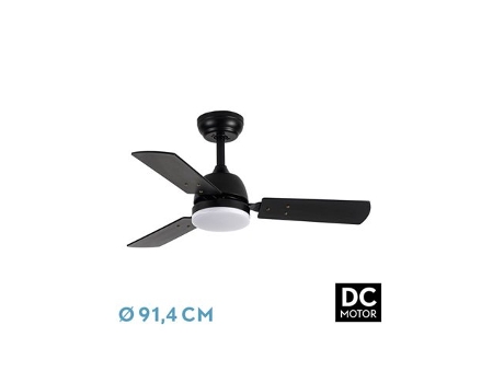 Ventilador DC Portico 20W Negro 3 Aspas Negro/Gris FABRILAMP
