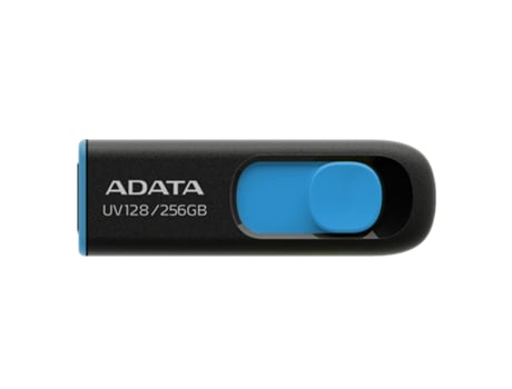 Unidad de memoria USB Adata Uv128 256Gb Usb tipo A 3.2 Gen 1 3.1 Gen 1 Negro Azul
