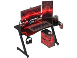 Mesa Gamer Com Suporte Para Copo E Fone Preta