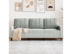 Sofá De 3 Plazas Terciopelo Gris Claro 180 Cm