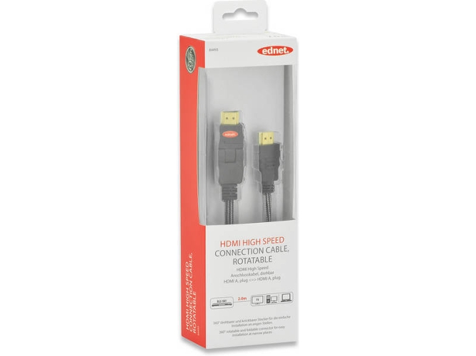 Cable HDMI EDNET (HDMI - HDMI - 2 m - Negro)