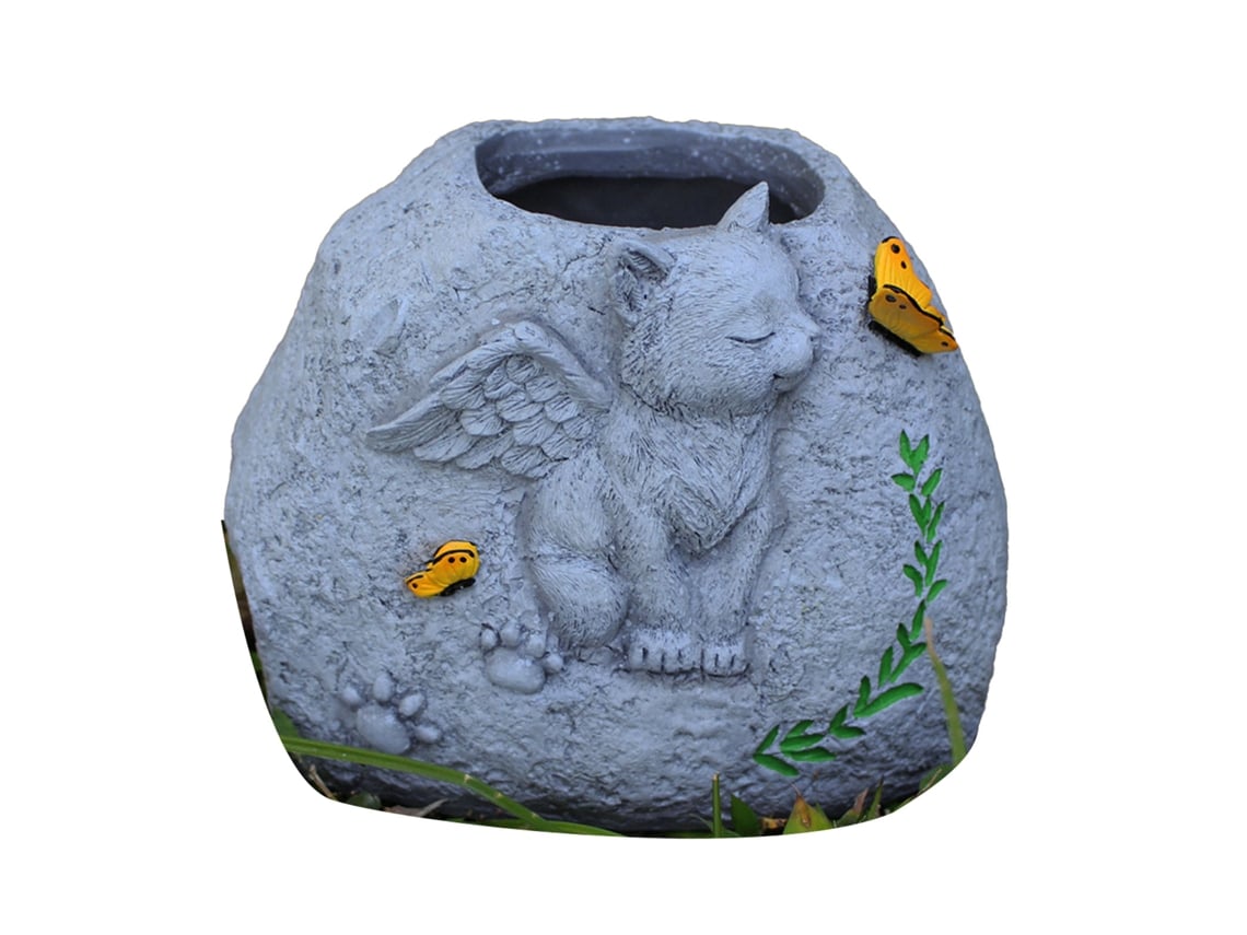 Maceta Para Suculentas, Monumento Conmemorativo De Ángel Gato, Monumento De Animales De Jardín, Adorno, Resina.