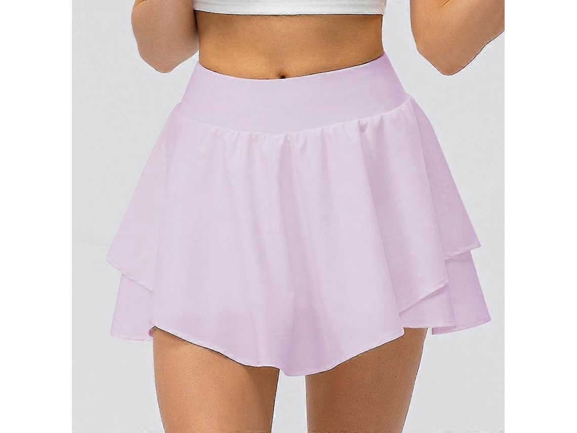 2026-falda Deportiva Larga Lulu Para Tenis Con Pliegues, Talle Alto Y Bolsillo, Spandex, Mujer
