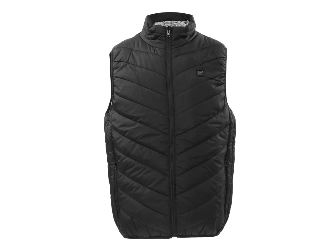 Colete Aquecido Inteligente 9 Zonas Com Controle Único Acolchoado Quente Inverno Preto 3xl