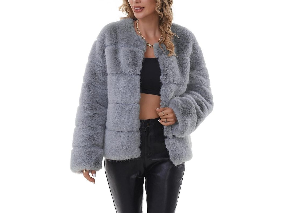 2026-abrigo De Piel Falsa Para Mujer Invierno Manga Larga Caliente Y Estilo Elegante