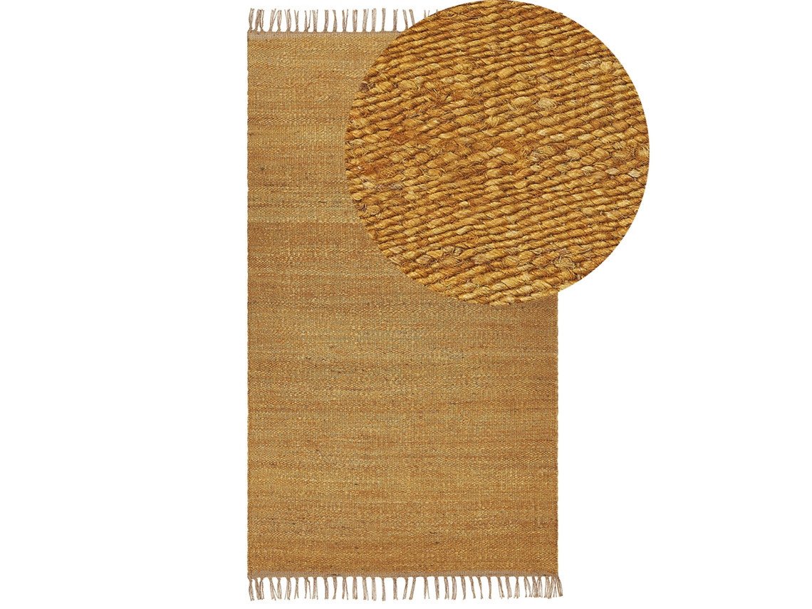 Alfombra de pelo corto BELIANI Lunia de Yute Amarillo 80x150