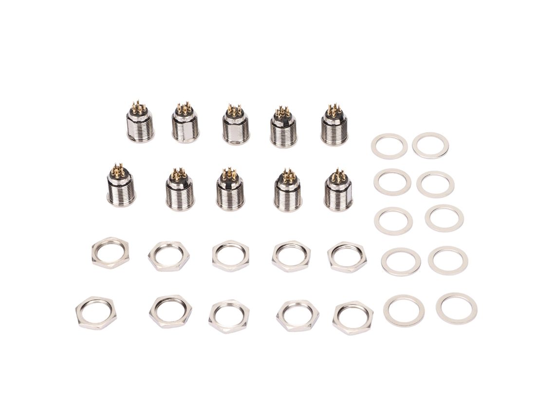 Conector Xlr Macho De 6 Pines, Base 10, Metálico, Estable, Exquisito, Fácil De Conectar Para Panel De Micrófono