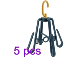 Secador De Zapatos Con 5 Unidades, Gancho Giratorio, 4 Ganchos, Material Pp, Ahorra Espacio.