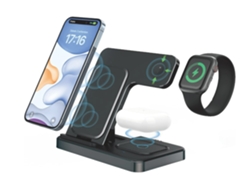 Cargador Estacion Qi Fast Ultra Para Apple Yizhood Seda Negro