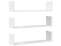 Conjunto de 3 estantes de pared en derivados de madera blanca MAISON EXCLUSIVE 80x18x18 cm