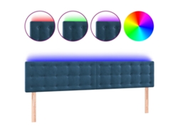 Maison Exclusive - Cabecero Con Led De Terciopelo Azul Oscuro 180x5x78/88 Cm