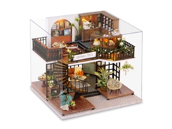 Maqueta 3d De La Casa De Té Momo, Con Cubierta Antipolvo Y Luces Led, Dimensiones 22x19x18 Cm.