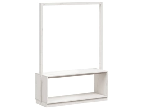VIDAXL Perchero con zapatero madera maciza pino blanco 113x40x157,5 cm