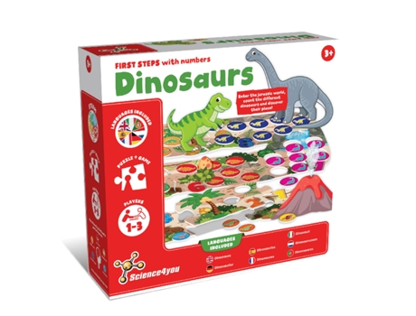 Juego Educativo SCIENCE4YOU Aprende los Números: Primeros Pasos de los Dinosaurios (Idade Mínima Recomendada: 3 años)