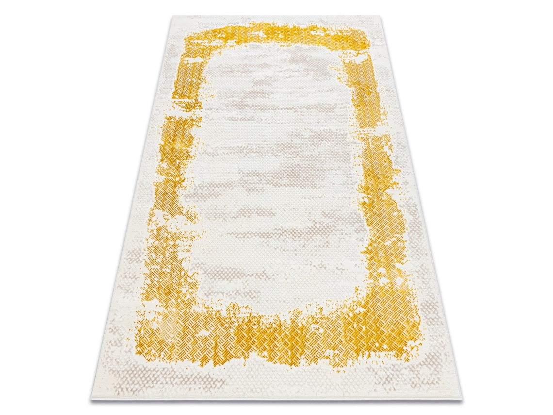 Alfombra Core 004A Marco, Sombreado - Estructural, Dos Niveles de Vellón, Marfil / Oro (200 x 290 cm)