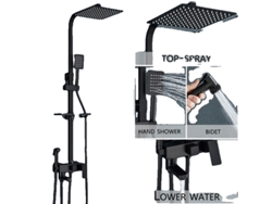 Juego de grifo de ducha de pared con efecto lluvia para bañera, 4 vías, 8 pulgadas B