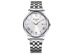 Reloj De Cuarzo Para Hombre Con Brazalete De Acero, Números Romanos, Esfera Grande, Elegante Y Funcional, Color Plata.