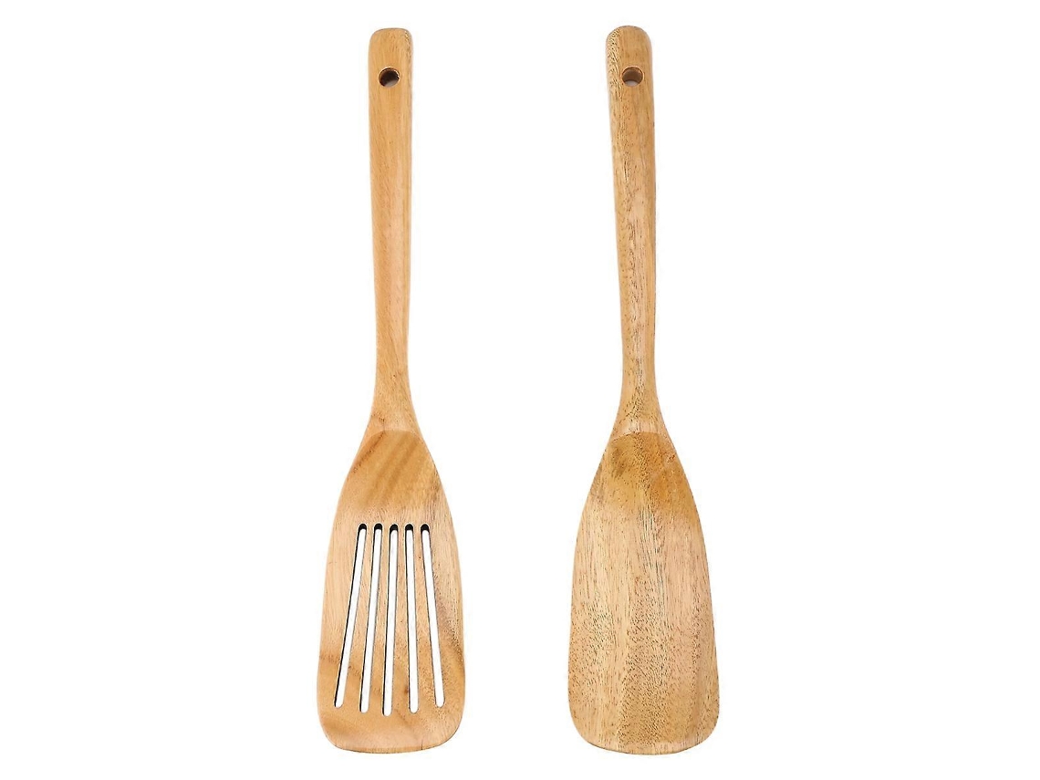 Utensilios cocina madera pack 2 cucharas y espátula. Diseño elegante. Ideal para hogar.