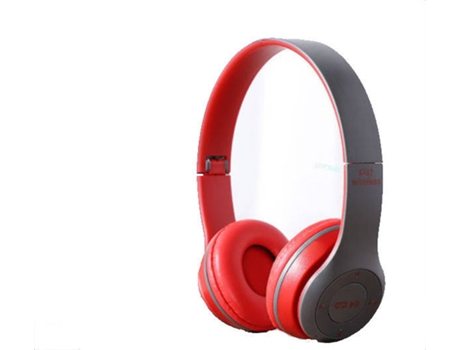 Auriculares Bluetooth GETEK P47 (Over Ear - Micrófono - Rojo)