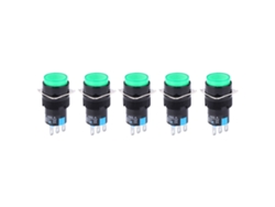 5 Interruptores De Botón Pulsador Autoblocantes De 3 Pines La16-11z Ab6 A, Accesorio Para Electrodomésticos Ecológico