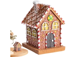 Casa De Jengibre Decoraci N Navide A Para Mesa Figura Resina Escritorio Con Luz Temporada En La Chimenea O Del Hogar