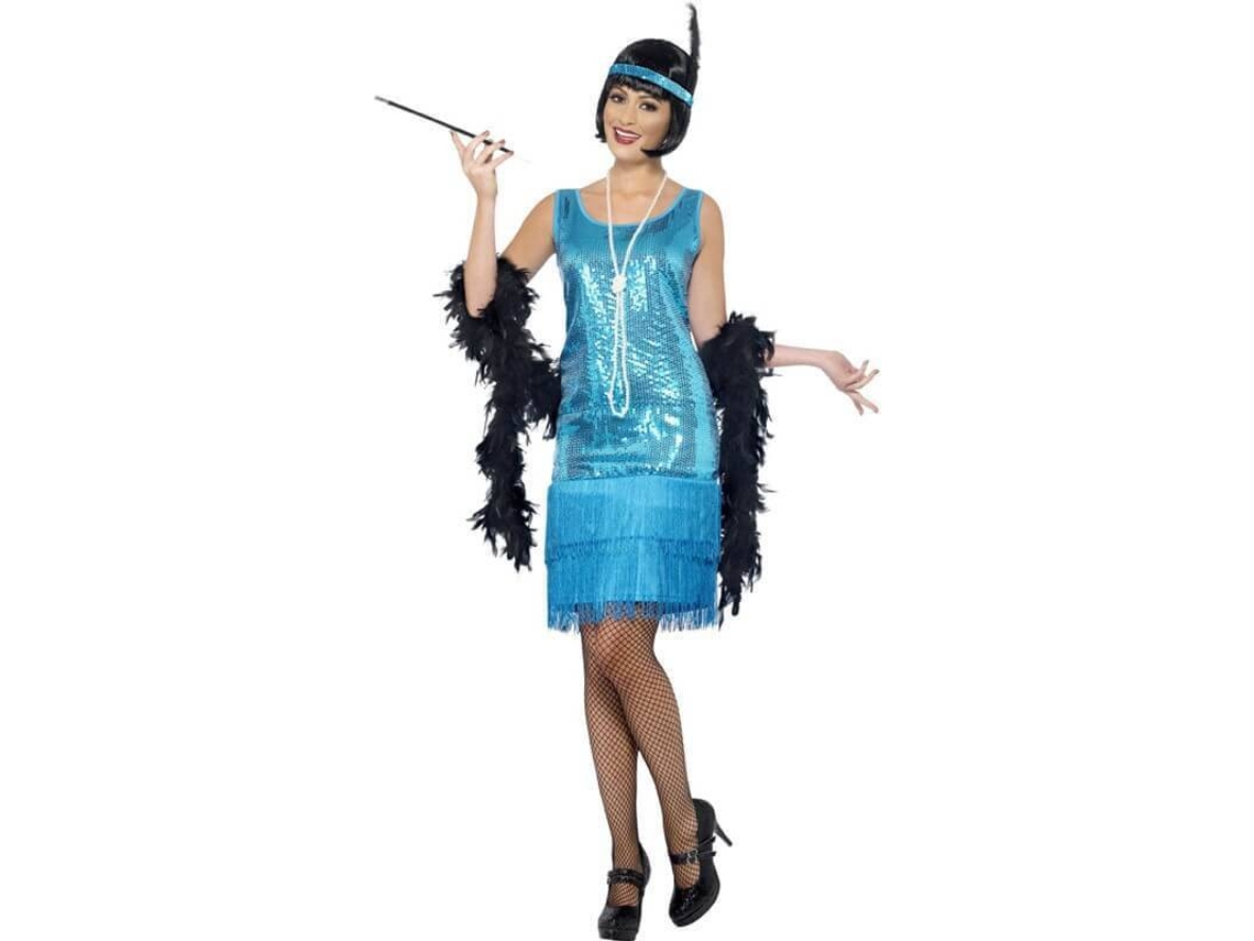 Disfraz de Mujer DISFRAZZES Flapper Años 20 Azul (Talla: M - 40/42)