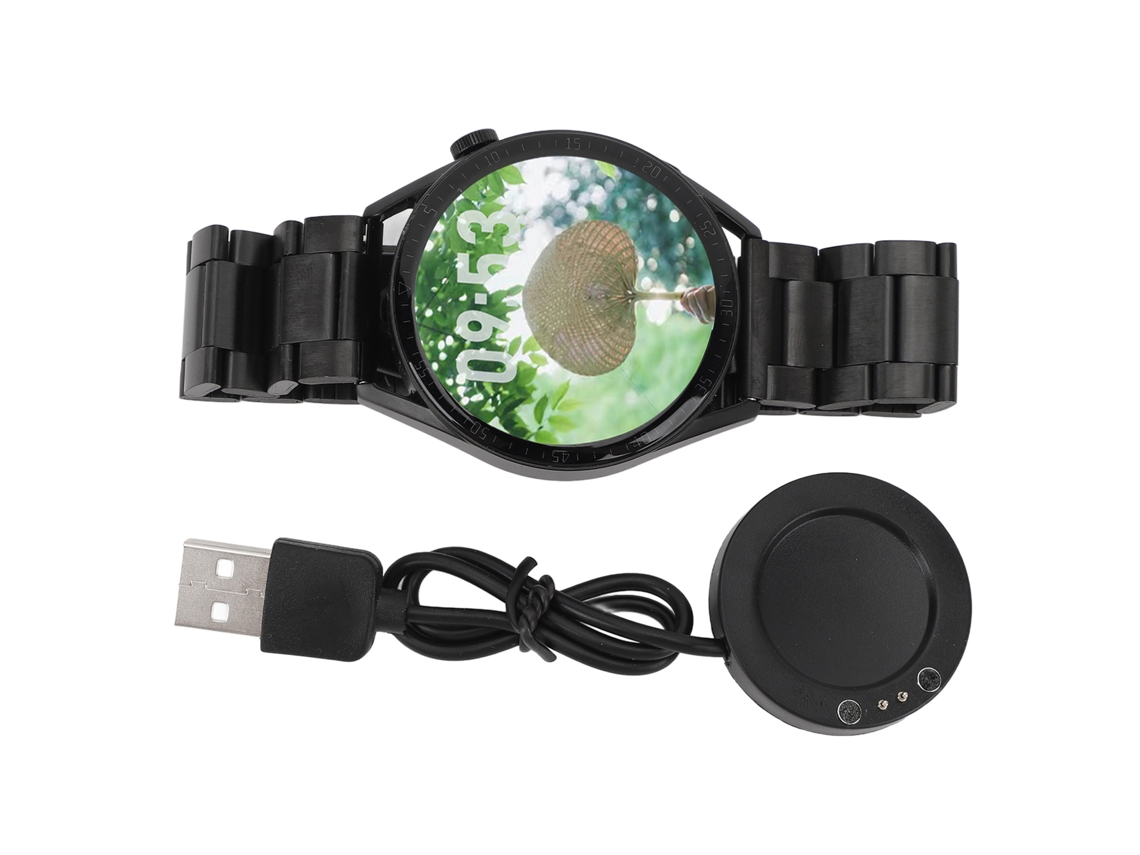 Reloj Inteligente Con Pantalla Táctil Completa, Contador De Pasos, Monitor De Sueño, Modos Deportivos, Acero Negro.